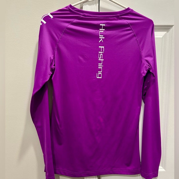 Huk Women's Long Sleeve Purple Fishing Tee - Picture 3 of 4